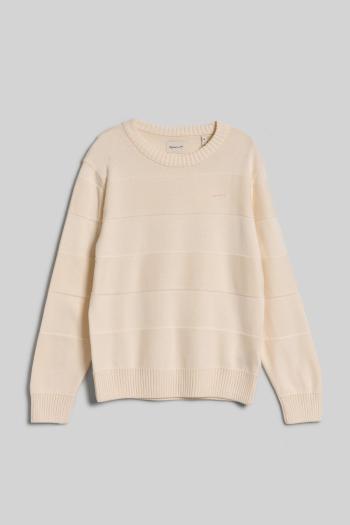 SVETR GANT TONAL BARSTRIPED COTTON C-NECK CREAM