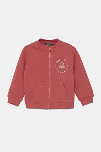 Detská bavlnená mikina United Colors of Benetton ružová farba, vzorovaná, 3J70G503N