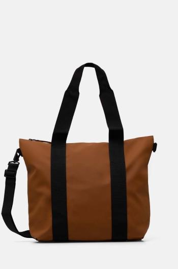 Taška Rains Tote Bag Mini W3 hnědá barva, 14160-63