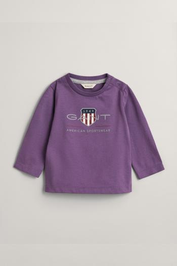 TRIČKO GANT ARCHIVE SHIELD LS T-SHIRT BORDEAUX PURPLE