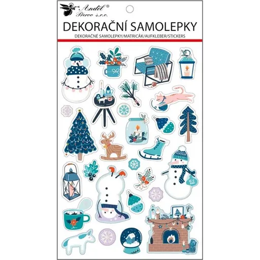 Samolepky pěnové zima 14,5 x 25 cm