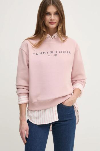 Mikina Tommy Hilfiger dámská, růžová barva, s potiskem