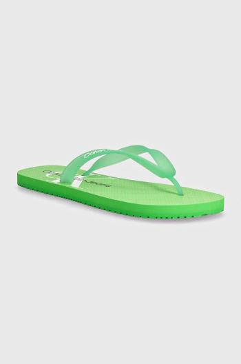 Žabky Calvin Klein Jeans BEACH SANDAL GLOSSY pánské, zelená barva, YM0YM00952