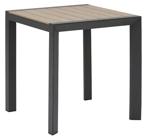 Hliníkový stolek VANCOUVER 70x70 cm (antracit/efekt dřeva)