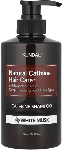 KUNDAL Šampon proti vypadávání vlasů s kofeinem Natural Caffeine Hair Care+ White Musk (Caffeine Shampoo) 500 ml