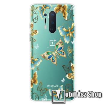 Szilikon védő tok / hátlap - PILLANGÓ MINTÁS - ÁTLÁTSZÓ - OnePlus 8 Pro
