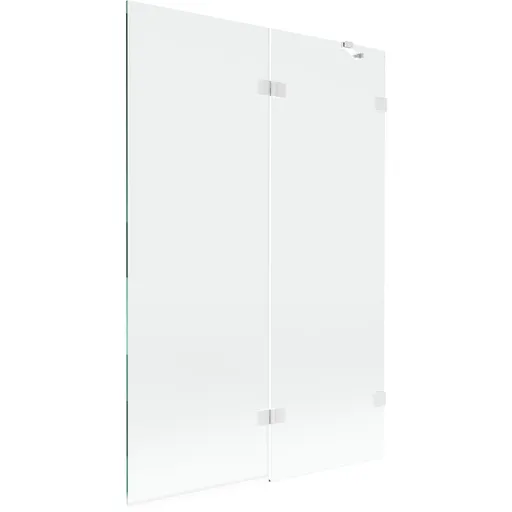 MEXEN/S Lunar vanová zástěna 2-křídlová pravá 120 x 150, transparent, bílá 897-120-100-20-00-P