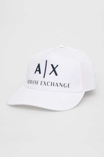 Čepice Armani Exchange bílá barva, s aplikací, 954039 CC513 NOS