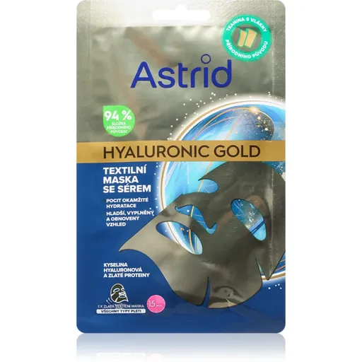 Astrid Hyaluronic Gold textilní maska pro okamžité zpevnění a vyhlazení pleti 1 ks
