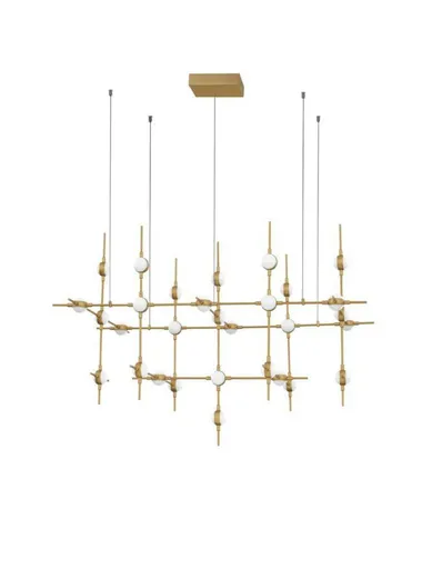 NOVA LUCE závěsné svítidlo ATOMO zlatý kov a akryl LED 30 x 2.4W 230V 3000K IP20 vč. dálkového ovládání stmívatelné 9180630