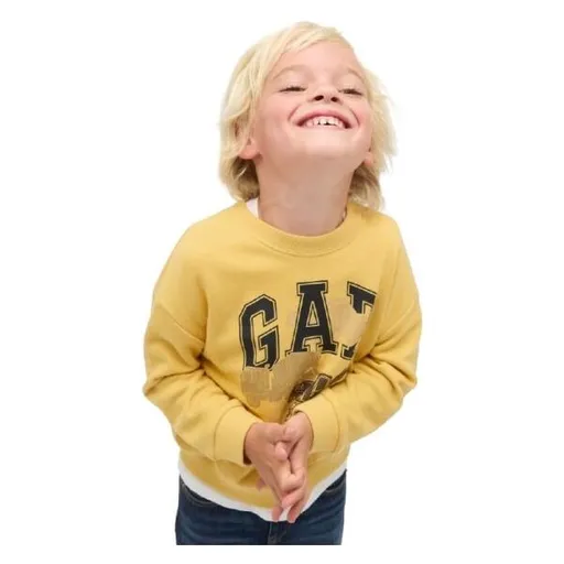 GAP V-FRCH OVERSIZED LOGO CREW Dětská mikina, žlutá, velikost 2Y