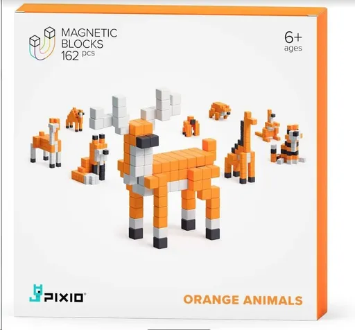PIXIO Orange Animals magnetická stavebnice