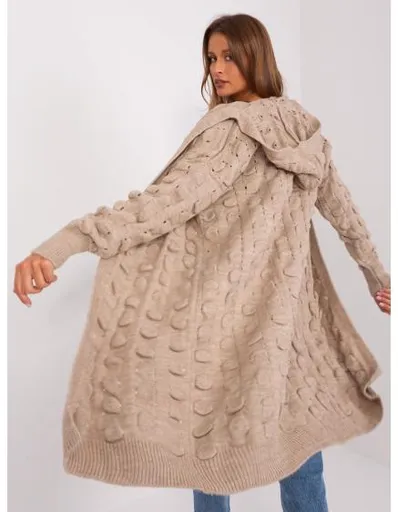 Dámský svetr s kapucí RAD tmavě béžový