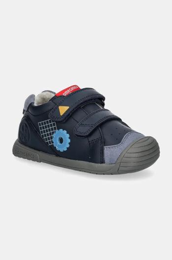 Dětské kožené sneakers boty Biomecanics tmavomodrá barva, 241128