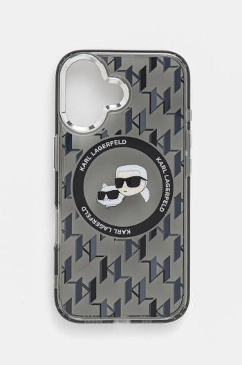 Obal na telefon Karl Lagerfeld iPhone 16 6.1 černá barva, KLHMP16SHMCKMHK