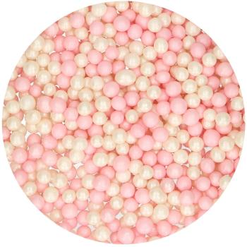 Cakesupplies Cukrové kuličky Soft Pearls - Bílé / Růžové 60 g