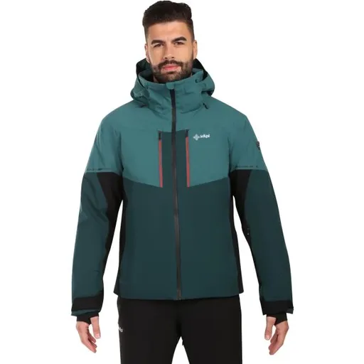 KILPI TONNSI Pánská lyžařská bunda, tmavě zelená, velikost