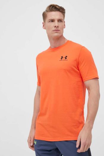 Tričko Under Armour oranžová barva, s potiskem, 1326799