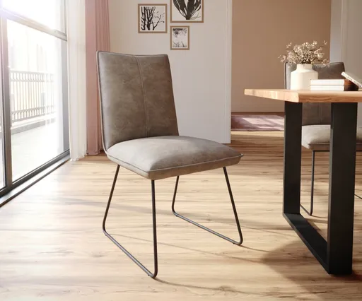 Jídelní židle Lelio-Flex tenká podnož černá mikrovlákno taupe