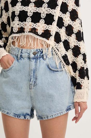 Džínové šortky Answear.LAB dámské, hladké, high waist