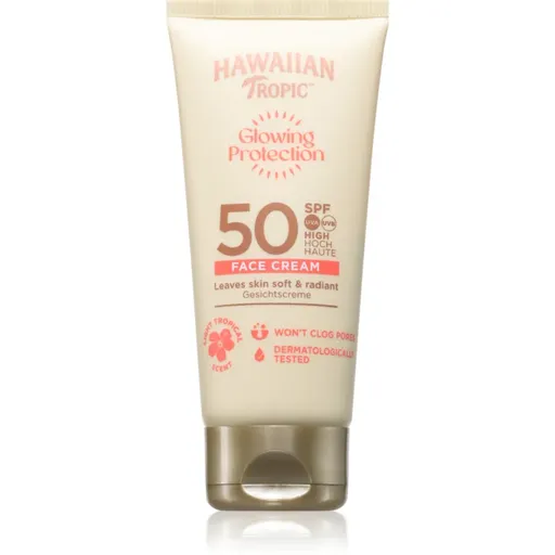 Hawaiian Tropic Glowing Protection Face Cream opalovací krém na obličej SPF 50 50 ml