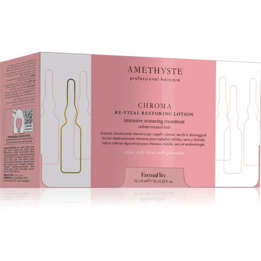FarmaVita Amethyste Chroma hedvábná regenerační péče pro barvené vlasy 10x10 ml
