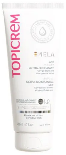 Topicrem Rozjasňující tělové mléko pro citlivou pokožku MELA (Unifying Ultra-Moisturising Milk) 200 ml
