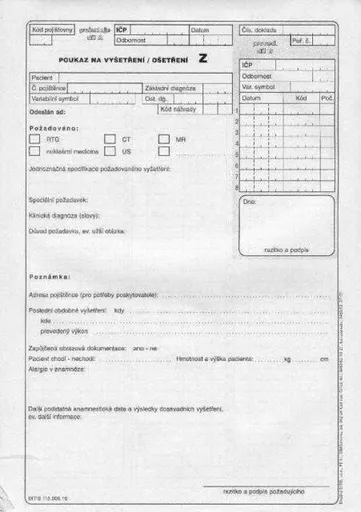 Tiskopis NEM. Poukaz na vyšetření/ošetření "Z" A4 100 listů DITIS