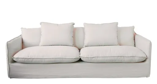 Přírodní lněná pohovka s 5ti polštáři Malo - 220*95*75 cm Chic Antique