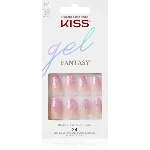 KISS Gel Fantasy Ready to Wear Gel umělé nehty Winter Sparks 24 ks