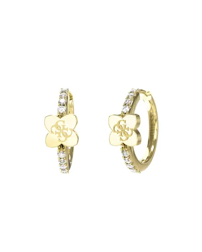 Guess Nadčasové pozlacené kruhy s krystaly Wild Flower JUBE05508JWYGT/U