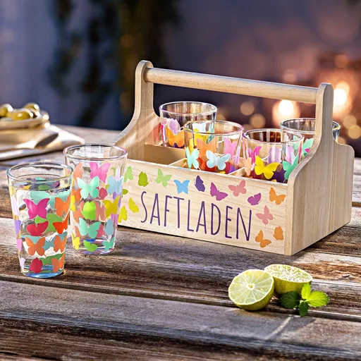 Sada sklenic s nosičem Motýli