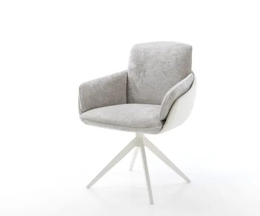 Jídelní židle Luan-Flex s područkami mix materiálů pravá kůže