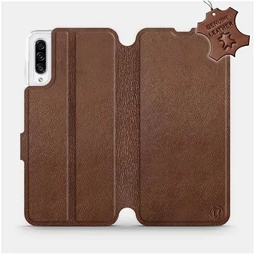 Flip pouzdro na mobil Samsung Galaxy A30s - Hnědé - kožené -  Brown Leather (5903516062898)