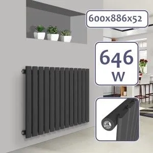 AQUAMARIN Horizontální radiátor, 600 x 886 x 52 mm