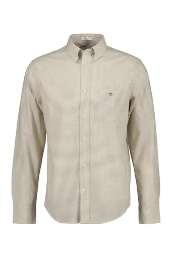 KOŠILE GANT REG CLASSIC POPLIN GINGHAM SHIRT OAT BEIGE