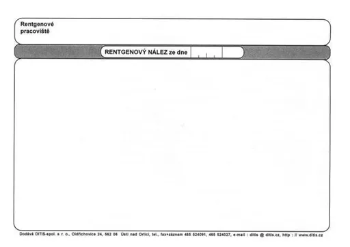 Tiskopis NEM. Průvodní list k RTG vyšetření A4 DITIS