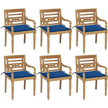 SHUMEE Židle zahradní BATAVIA s poduškami, teak 3073332 - 6ks v balení (3073332)