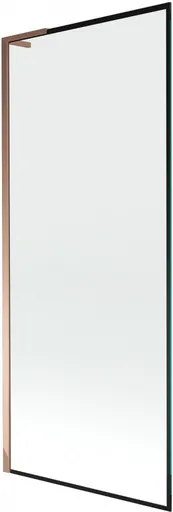 MEXEN/S Next L vanová zástěna FIX 80 x 150, černá vzor, růžové zlato 895-080-000-03-70-60