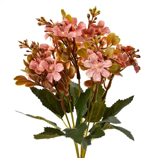 Dekorace světle červená umělá květina - 10*10*33 cm 6PL0380PA