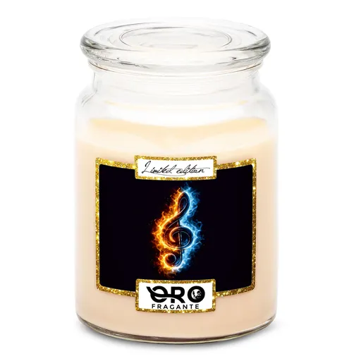 Svíčka Houslový klíč v plamenech (Vůně svíčky: Vanilka)