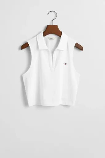 TRIČKO GANT SLIM PIQUE TOP WHITE