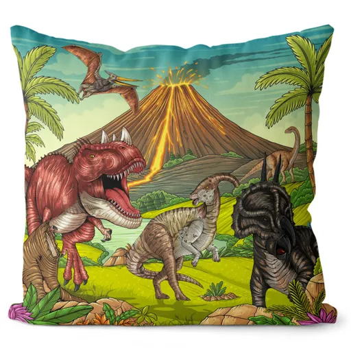 Polštář Dino world 2 (Velikost: 40 x 40 cm)
