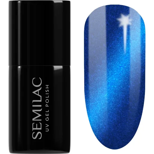 Semilac UV Hybrid Silk Effect gelový lak na nehty s použitím UV/LED lampy odstín 466 Blue Silk Pyjamas 7 ml