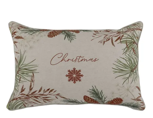 Béžový povlak na polštář s jedličkou Aix Christmas - 50*35 cm 16111130