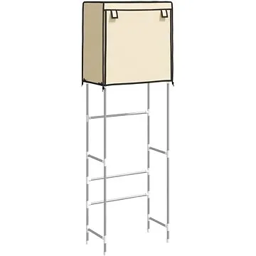 Shumee 2patrový úložný regál nad toaletu Krém 56 × 30 × 170 cm, železo (343142)