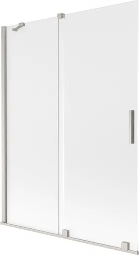 MEXEN/S Velar dvoukřídlá posuvná vanová zástěna 130 x 150, dekor, nikl kartáčovaný 896-130-000-31-97