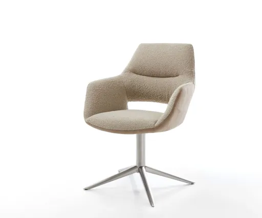 Otočná židle Yago-Flex s područkami Směs materiálů Bahno Podnož