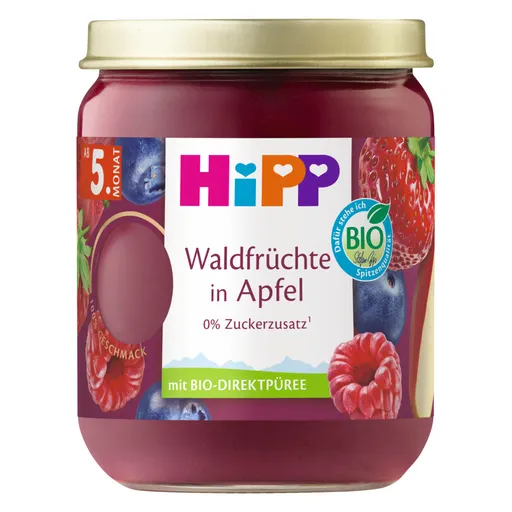 Hipp BIO Jablko, jahody, borůvky, maliny 160 g