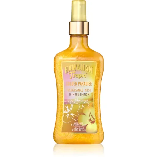 Hawaiian Tropic Perfumes Golden Paradise Shimmer tělový sprej se třpytkami pro ženy 250 ml
